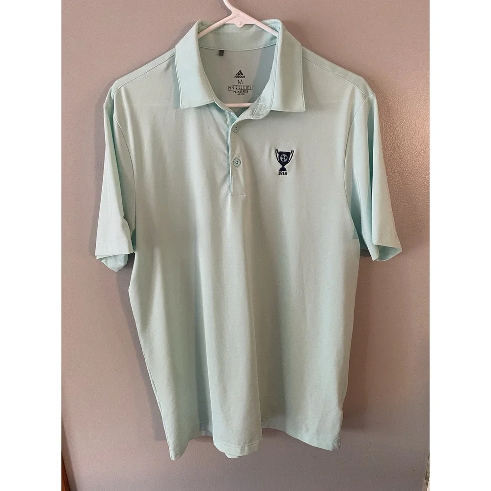 Adidas Golf Polo Shirt Mens Medium Light Green Performance Stretch TGA